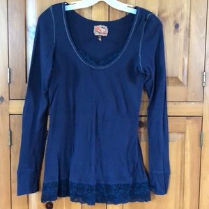 Twenty Two long sleeve navy T-shirt